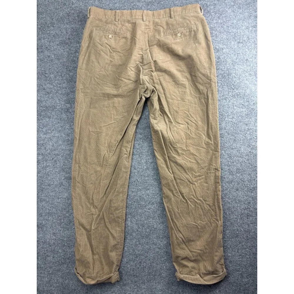 Polo Ralph Lauren Corduroy Pants Men's‎ W38 x L34 Brown Cotton Straight Leg Cuff